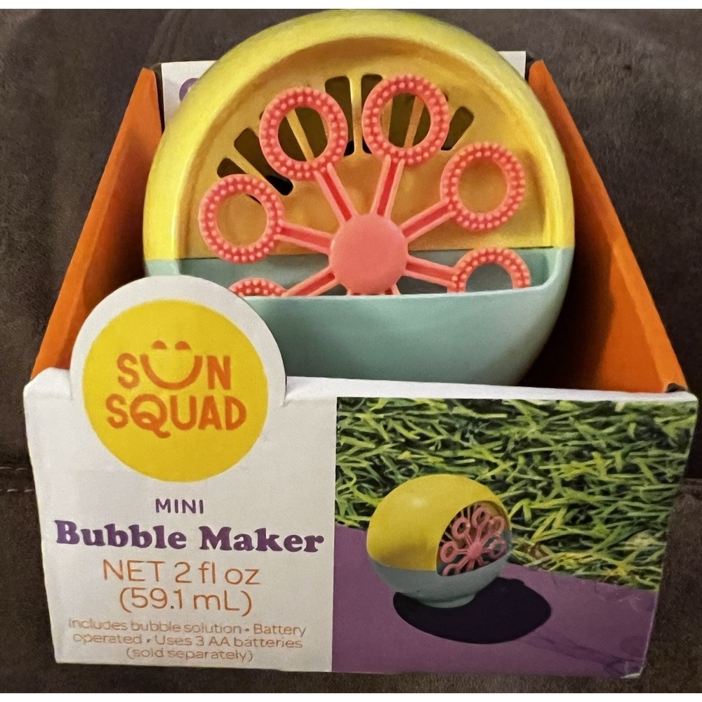 Sun Squad Mini Bubble Maker Fun Bubble Toy for Kids Ages 3+